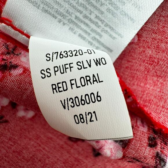 OLD NAVY 2X Red Pink Floral Rose Prairie Cottage Short Sleeve Smocked Maxi Dress - Picture 9 of 13